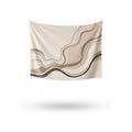Abstract Line Art Tapestry in Beige