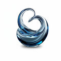 Art Glass Sculpture in Clear Swirl