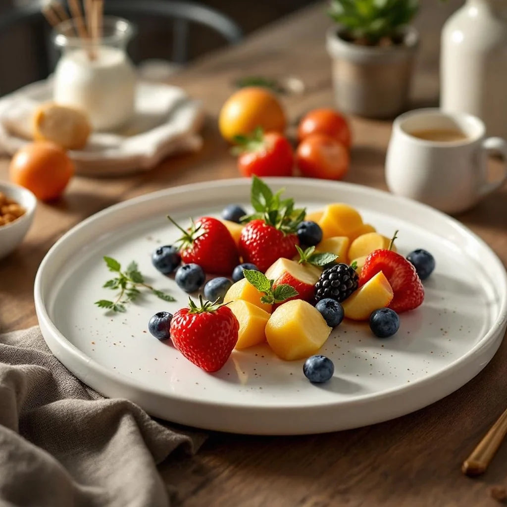 Artisan-Style Ceramic Platter in Warm White
