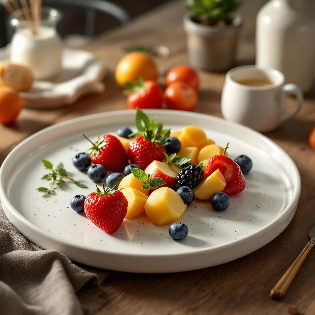 Artisan-Style Ceramic Platter in Warm White