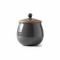 Ceramic Decorative Jar with Lid in Smoke Gray