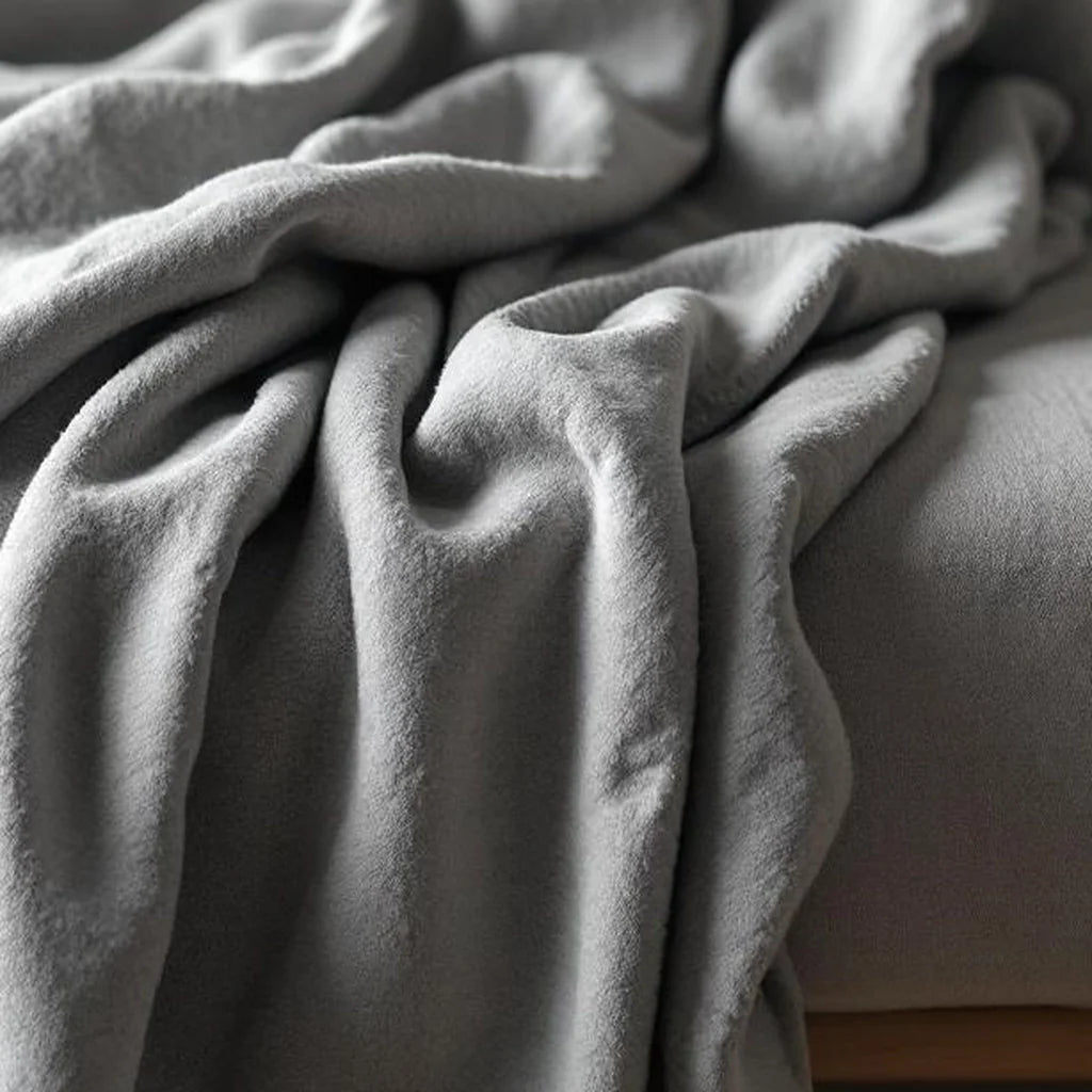 Cotton Throw Blanket in Warm Gray
