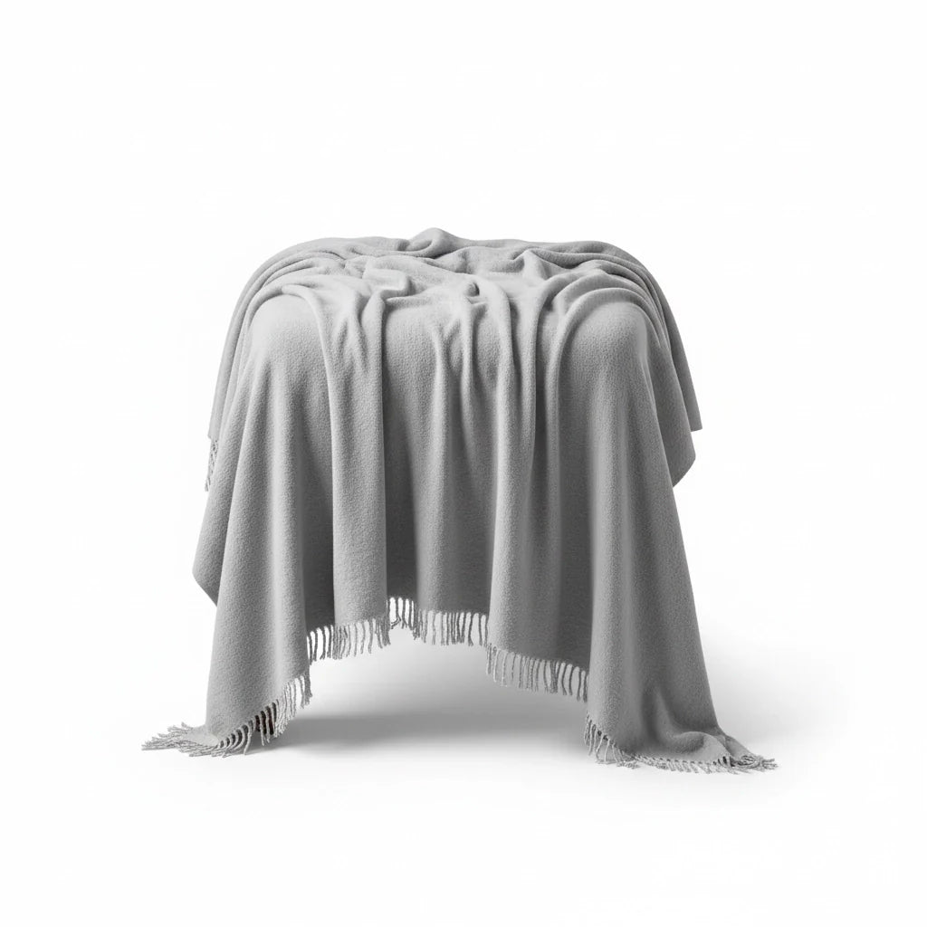 Cotton Throw Blanket in Warm Gray