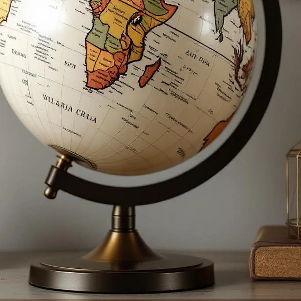 Decorative World Globe in Antique Ivory