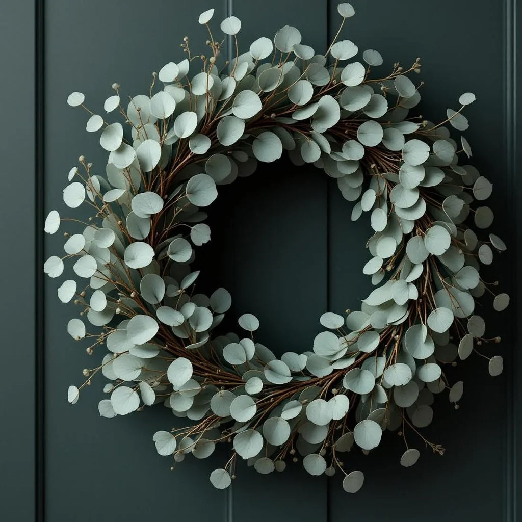 Decorative Wreath with Dried Eucalyptus Look