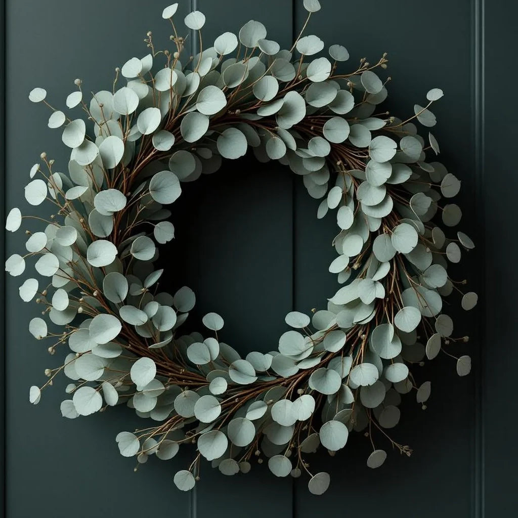 Decorative Wreath with Dried Eucalyptus Look