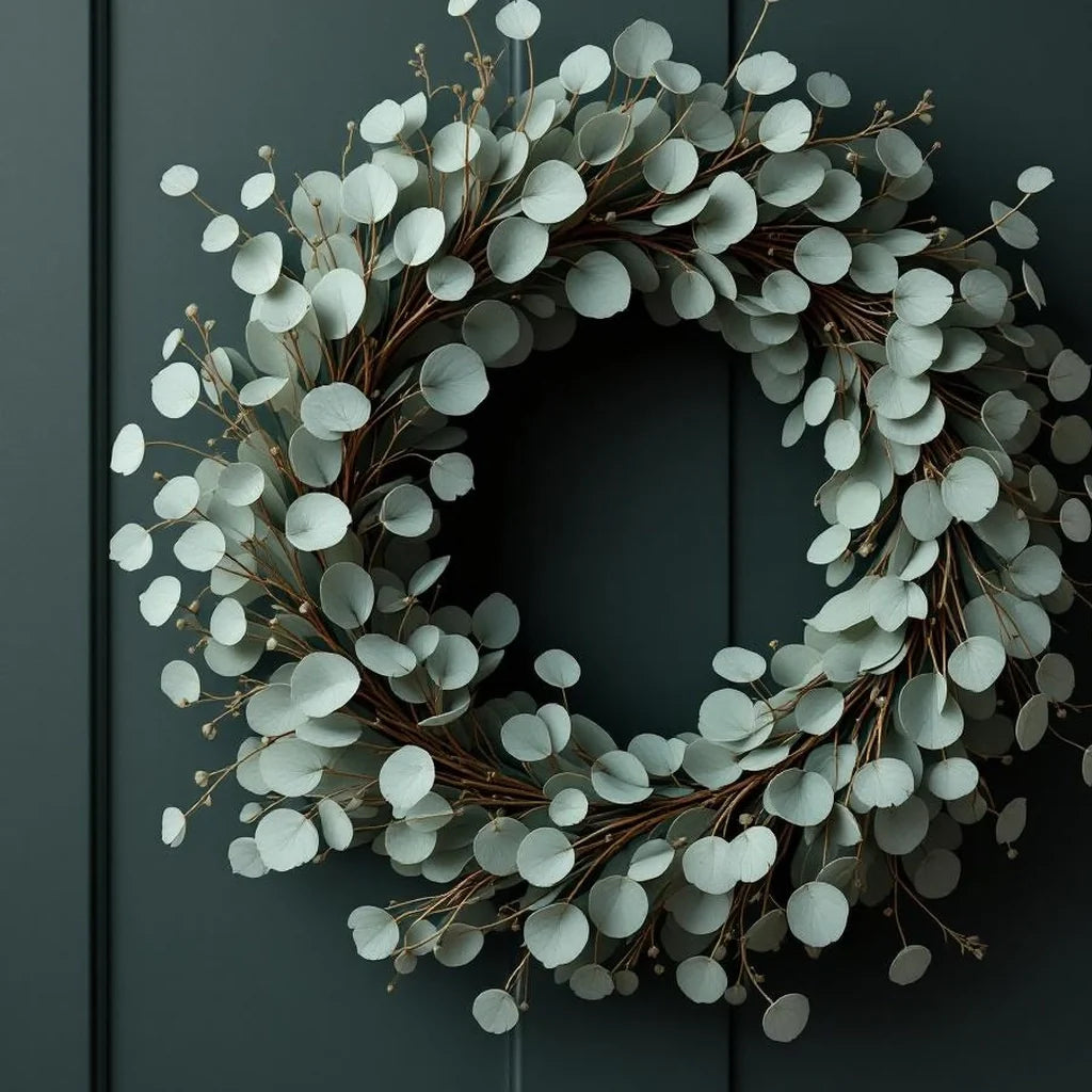 Decorative Wreath with Dried Eucalyptus Look