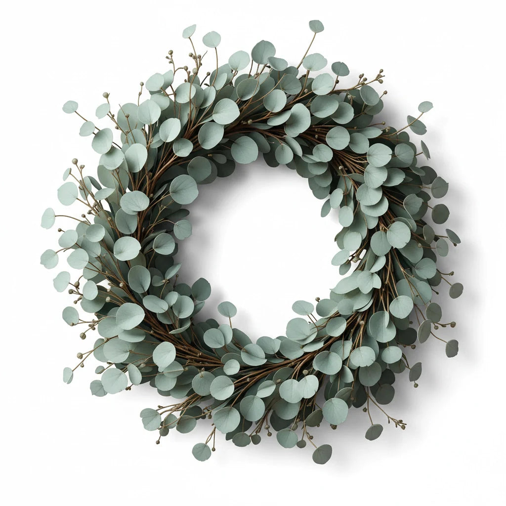 Decorative Wreath with Dried Eucalyptus Look