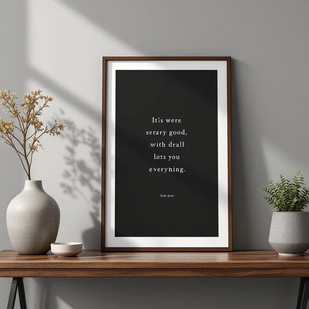 Framed Decorative Plaque with Minimal Quote