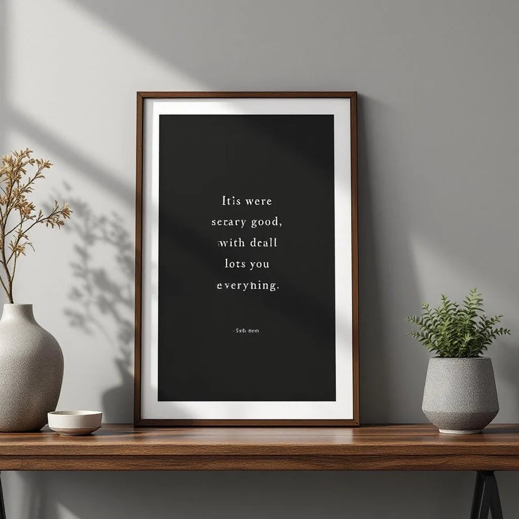 Framed Decorative Plaque with Minimal Quote