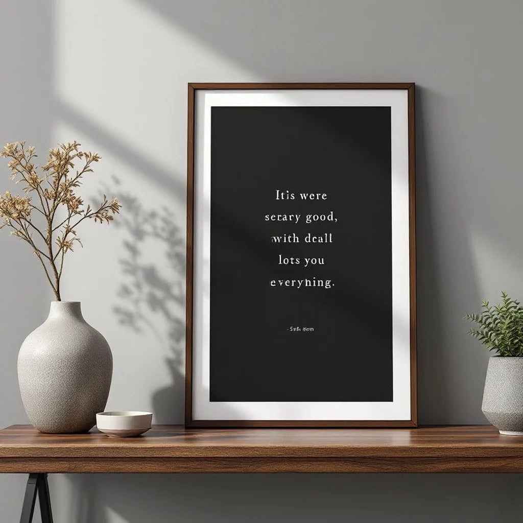 Framed Decorative Plaque with Minimal Quote