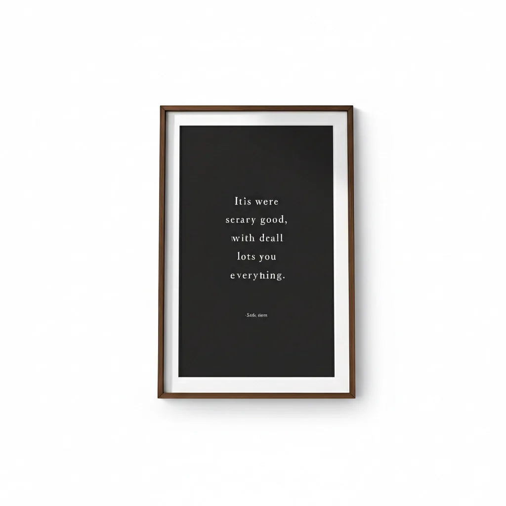 Framed Decorative Plaque with Minimal Quote