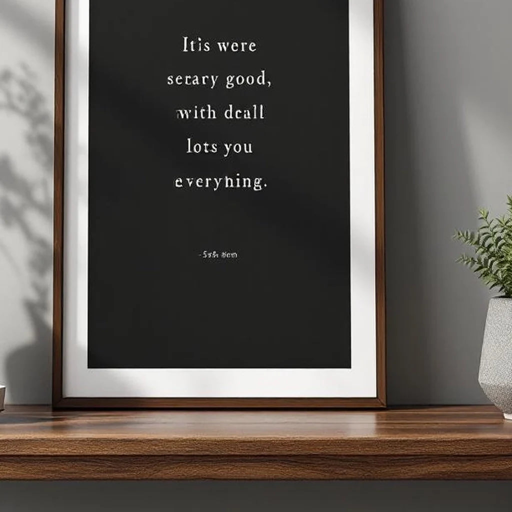 Framed Decorative Plaque with Minimal Quote
