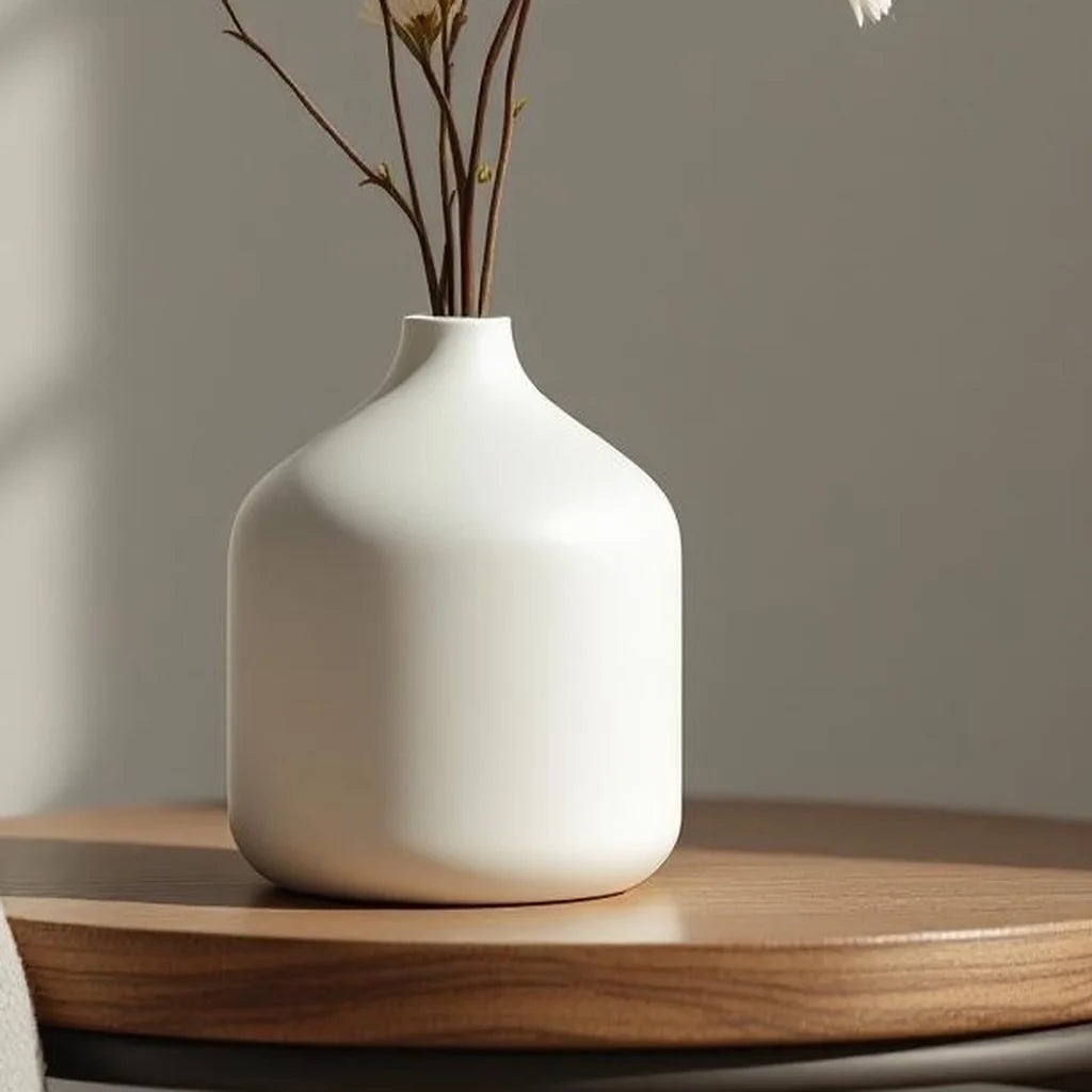 Minimal Ceramic Bud Vase in Chalk White