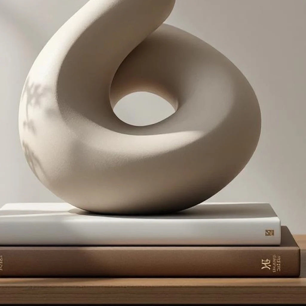 Modern Abstract Figurine in Matte Stone Finish