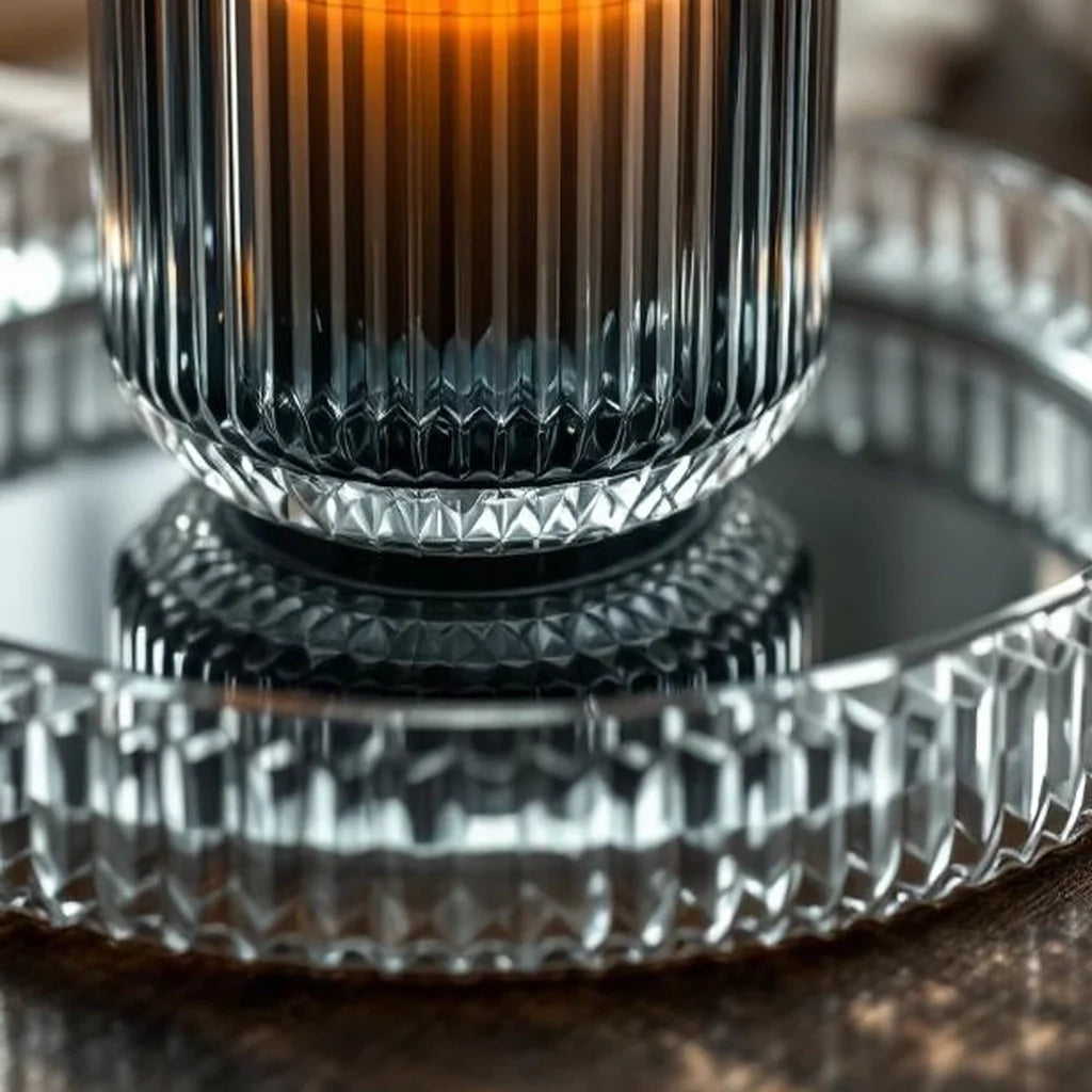 Ribbed Glass Decorative Tray